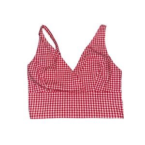 Brandy‎ Melville Red White Gingham Check Cropped Bralette Top |worn twice only